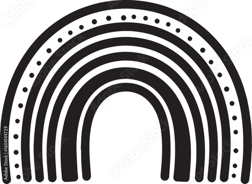 Fototapeta Naklejka Na Ścianę i Meble -  Stylized Rainbow Arc in Black Silhouette | Modern Abstract Weather Illustration Vector Format