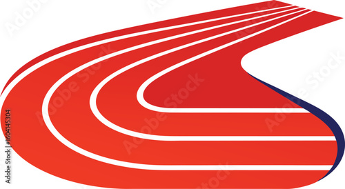 Stylized athletic running track symbol representing speed and competition