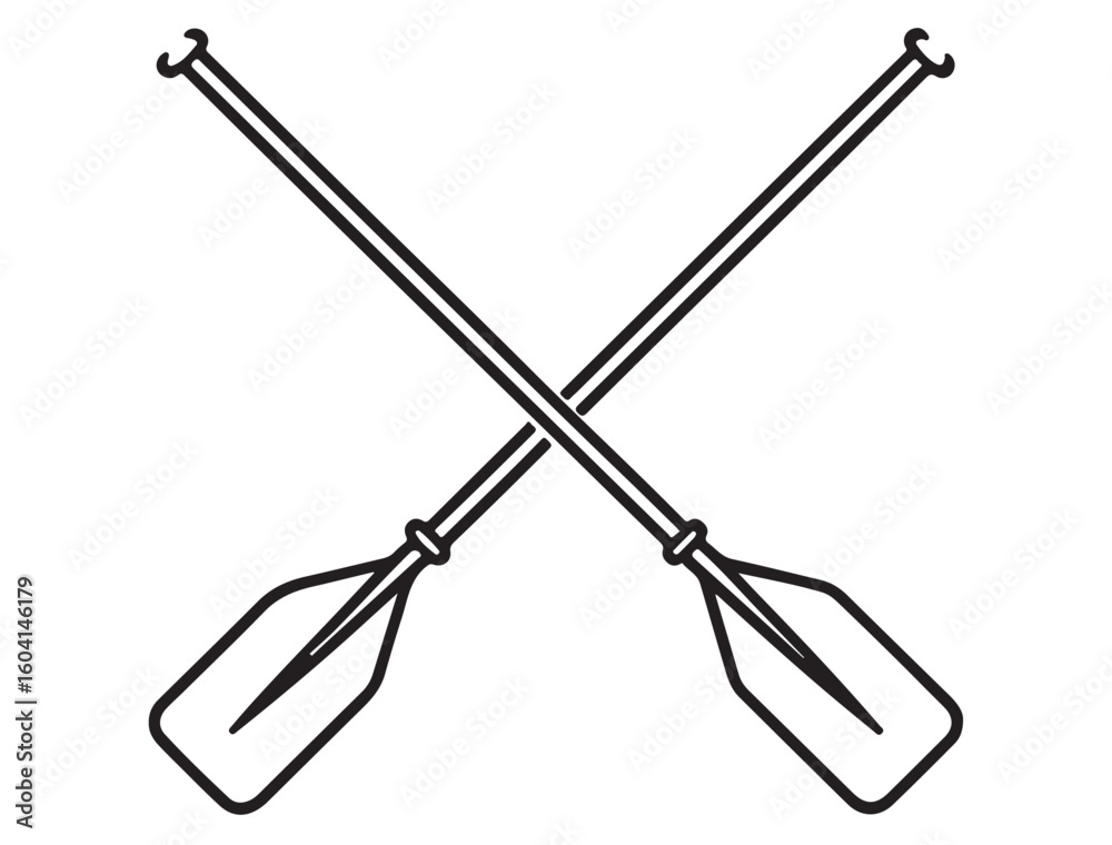 Obraz premium ROWING OARS SILHOUETTE