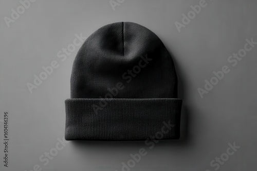 Chic black beanie mockup for trendy promotional use in fashion merchandising and lifestyle branding