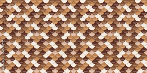 Elegant, seamless pattern of overlapping scales in earthy tones.  Perfect for backgrounds, textures, or design elements. Evokes feelings of nature, luxury, and sophistication.