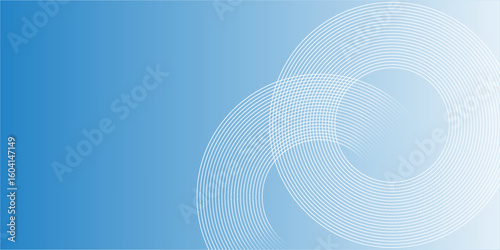 Abstract minimalist banner background, pastel colorful, blue and white gradations. Circle effect style art
