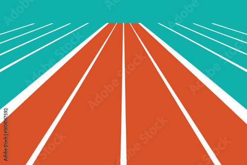 Running Track Lanes Graphic Design Illustration Teal Red White