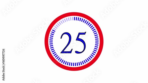30 second Countdown timer on white background, 30 second timer 30 sec stopwatch icon countdown timer.