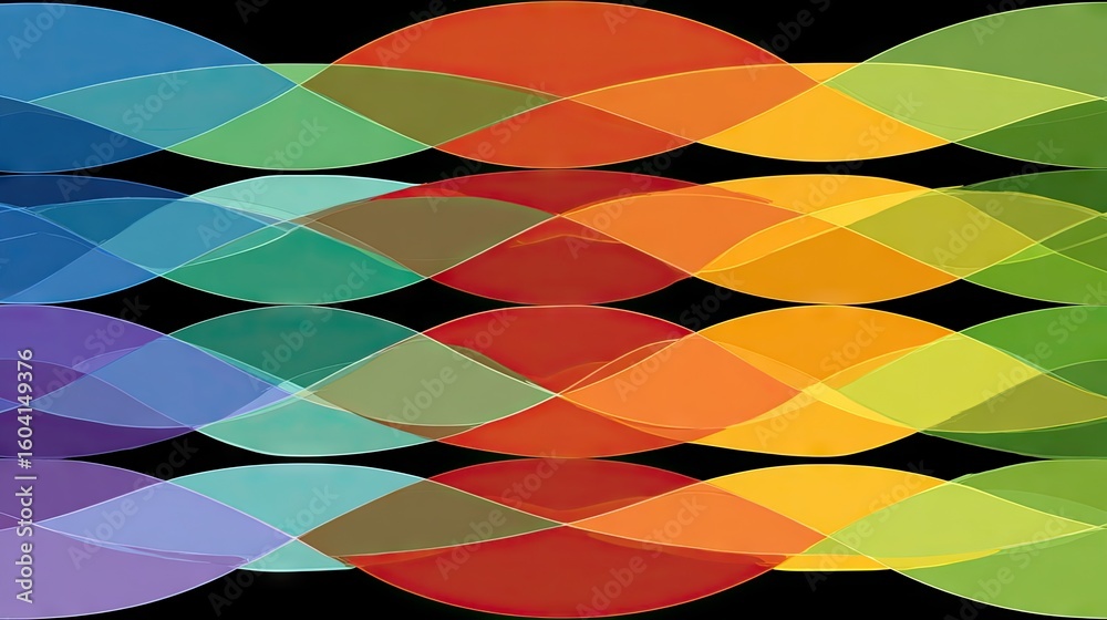 Obraz premium Colorful overlapping shapes create a dynamic pattern.