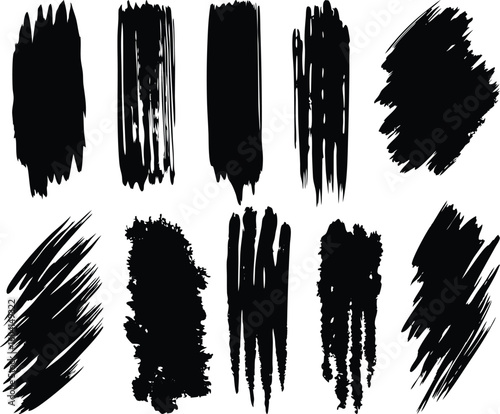 Set of black brush bundle design