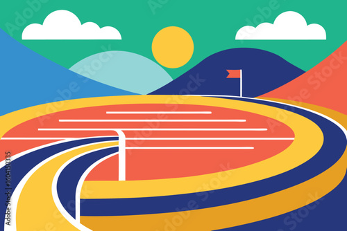 Abstract Colorful Road to Success Illustration Graphic Design