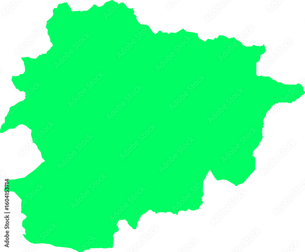Solid green silhouette map of Andorra with clean edges on a white background. Ideal for educational, infographic, geographic, and vector-based design use. Solid green silhouette map of Andorra with clean edges on a white background. Ideal for educational, infographic, geographic, and vector-based design use.