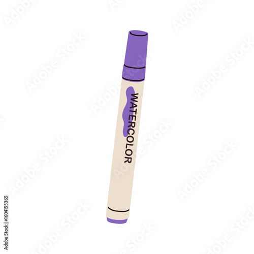 Watercolor marker, paint brush pen. Watercolour, art supply, artistic station...