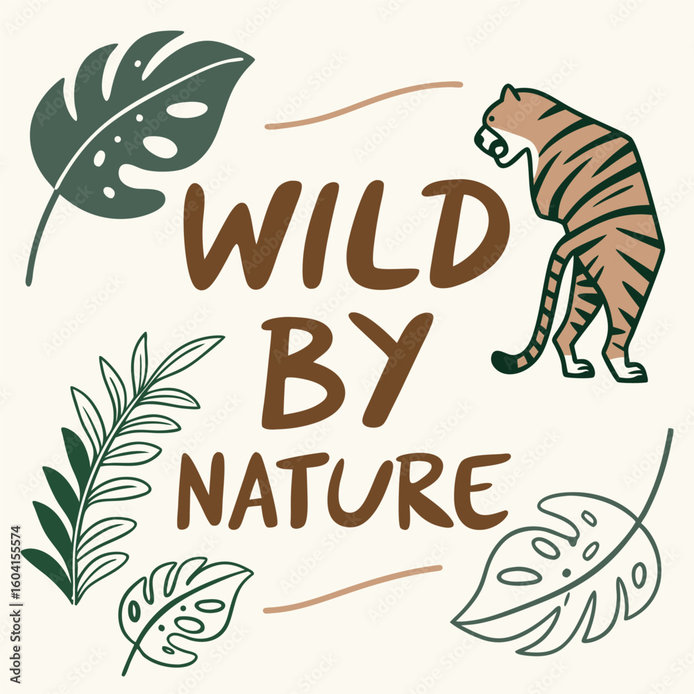 Fototapeta premium Wild by nature Typography T-Shirt Design