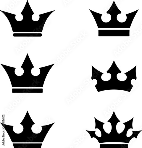 Royal Crown Silhouettes Collection" vector bundle