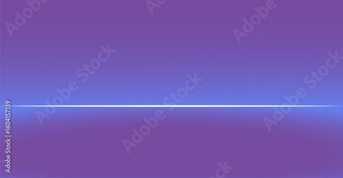 This image displays a clean and elegant abstract composition featuring horizontal division created by a crisp, bright white line against a serene gradient of purple and blue hues