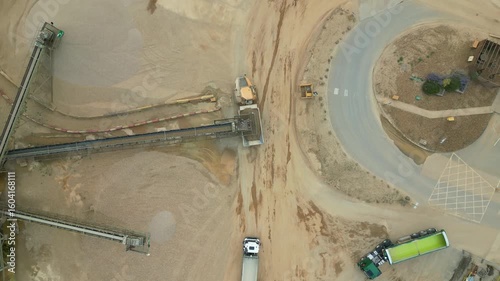 Aggregate Quarry: Loading Vehicles HGV (Quarry Conveyor Belt System)