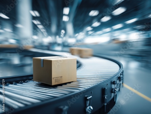 Efficient package processing warehouse industrial workflow modern environment aerial view logistics optimization