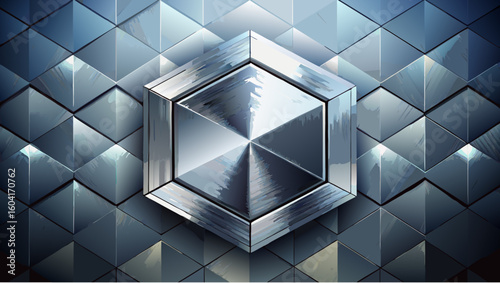 blue glass cube background
