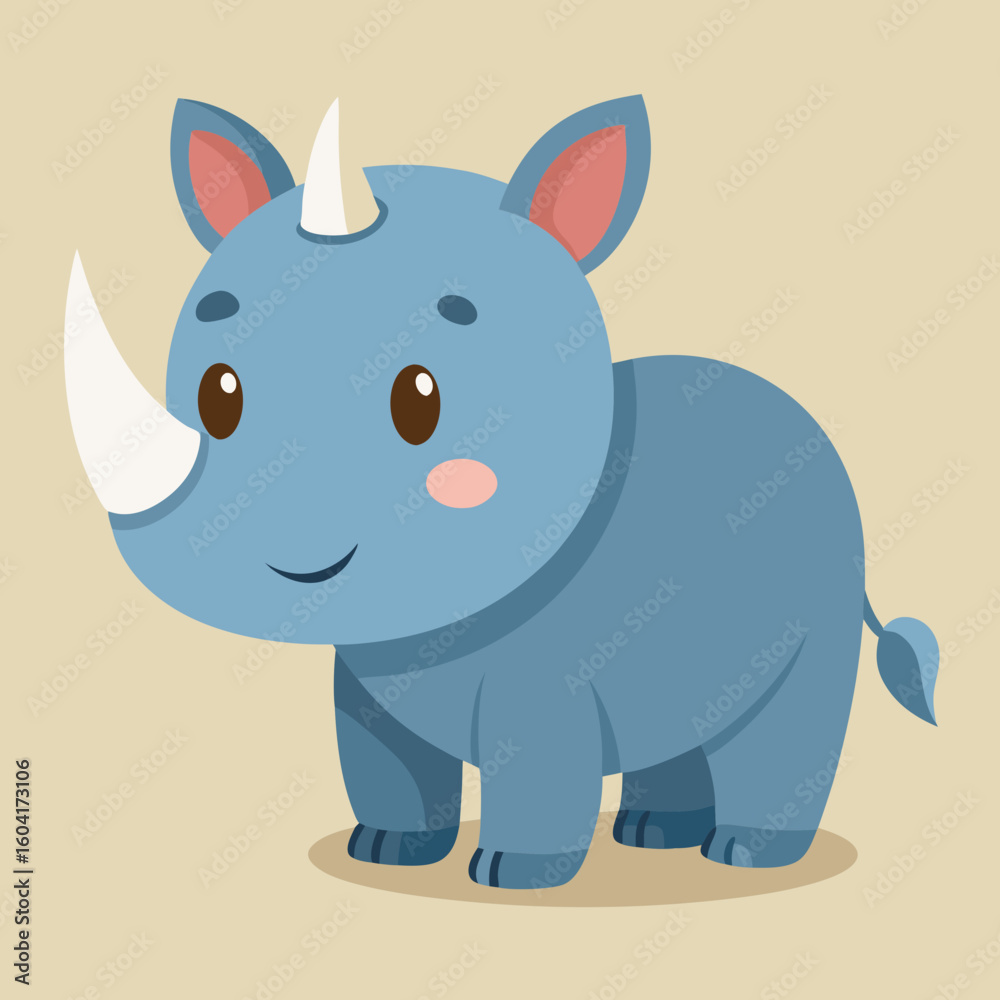 Fototapeta premium Cute rhinoceros isolated 