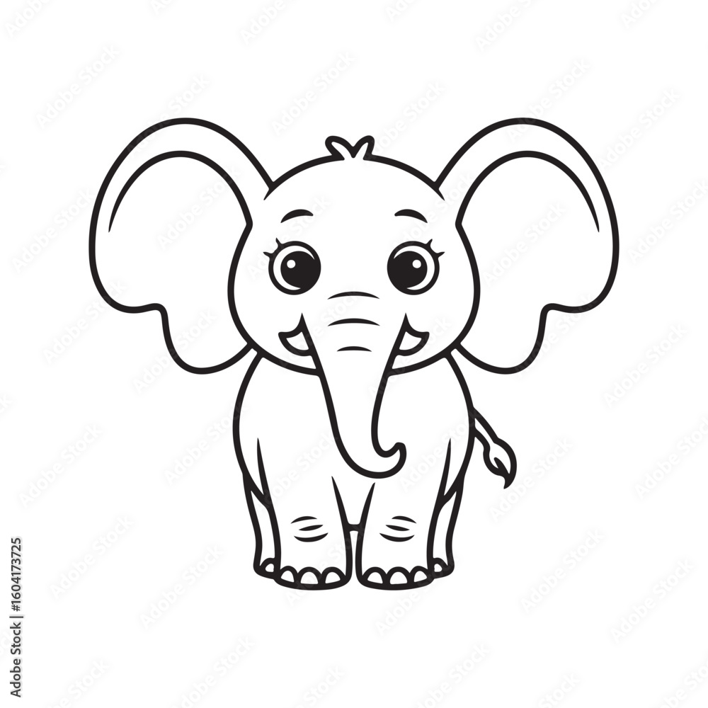 Obraz premium Charming Cartoon Elephant Illustration A Delightful and Whimsical Depiction of an Adorable Animal Perfect for Childrens Content and Creative Projects