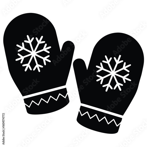 christmas mittens vector icon