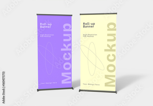 Two Rollup Banner Mockups