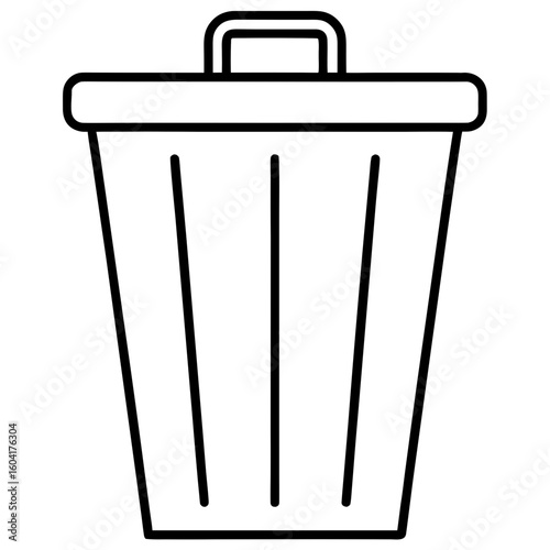 Minimal Trash Bin Vector Icon