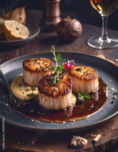 Coquilles Saint-Jacques poêlées au beurre de truffe de Bourgogne