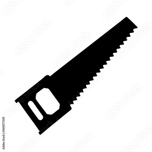 hand saw silhouette vector illustration 
