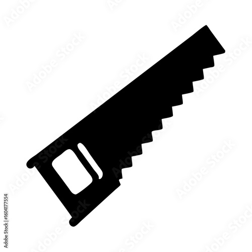 hand saw silhouette vector illustration 