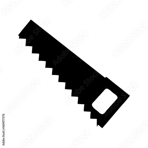 hand saw silhouette vector illustration 