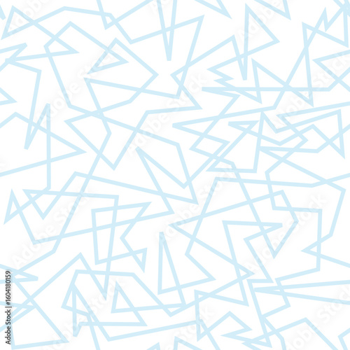 Abstract geometric pattern. Chaotic lines random geometry seamless texture. Blue and white vector fashion print design.
