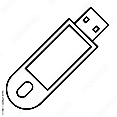 Minimal USB Flash Drive Vector