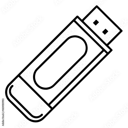 Minimal USB Flash Drive Vector
