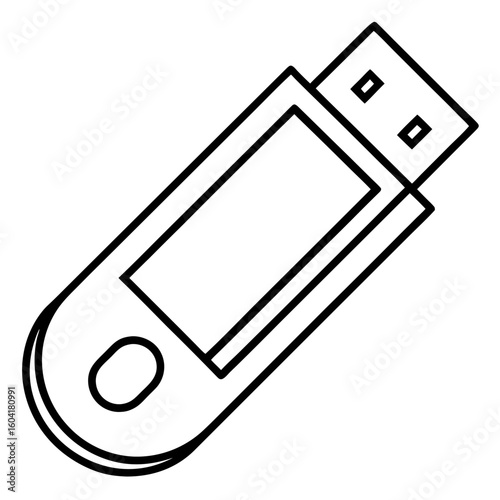 Minimal USB Flash Drive Vector
