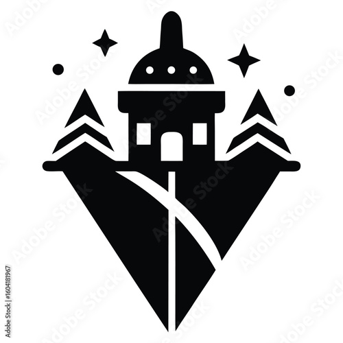 north pole sign vector icon