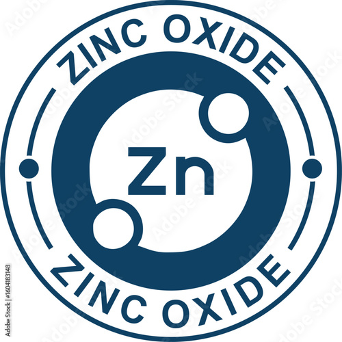 Zinc Oxide Icon – Skincare and Sunscreen Ingredient Label for Product Packaging