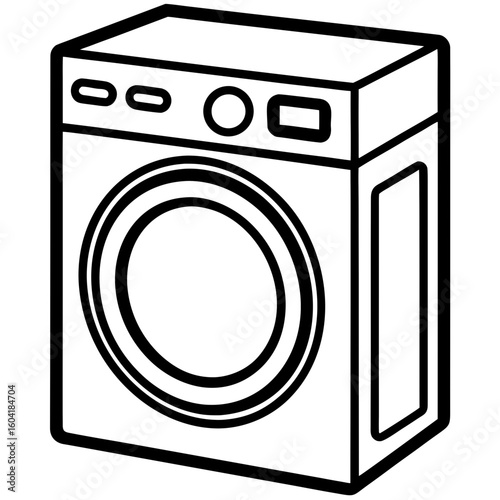 Minimal Washing Machine Vector Icon