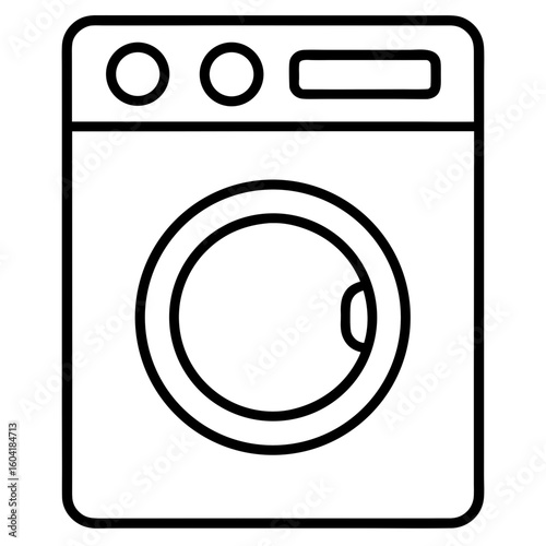 Minimal Washing Machine Vector Icon