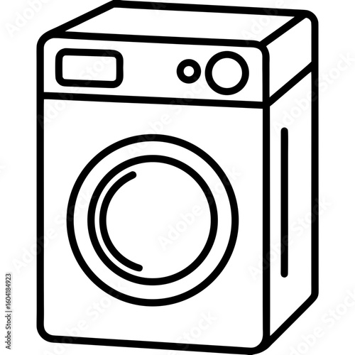 Minimal Washing Machine Vector Icon