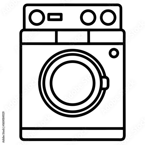 Minimal Washing Machine Vector Icon