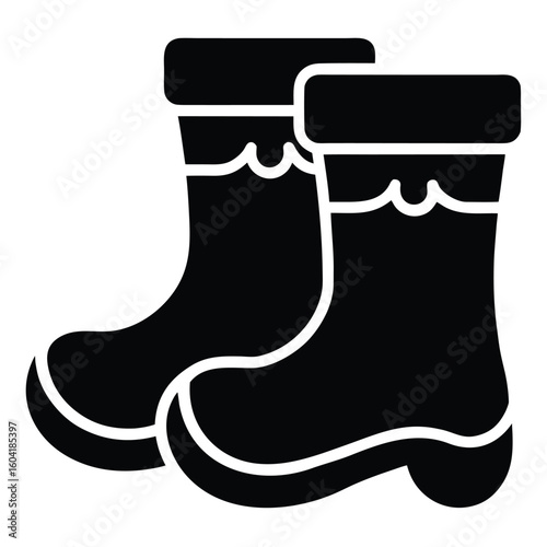santa boots vector icon