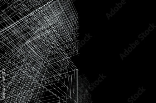 Abstract buildings 3d. Architectural background 