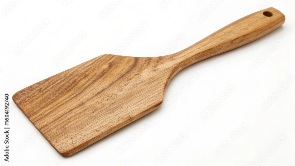 A wooden kitchen spatula isolated on white background A wooden kitchen spatula isolated on white background