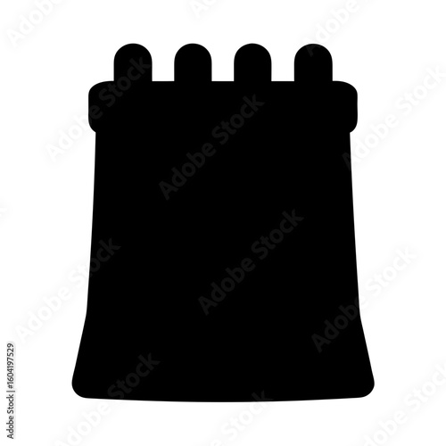 Silhouette of a nuclear reactor cooling tower with rounded top