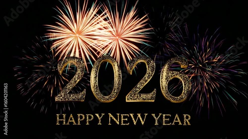 Happy new year 2026 animation