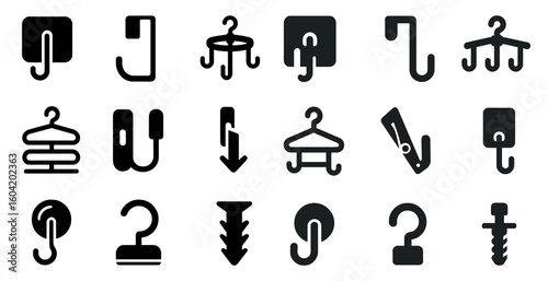 Clothing and laundry icons set – solid, filled, wardrobe and garment symbols