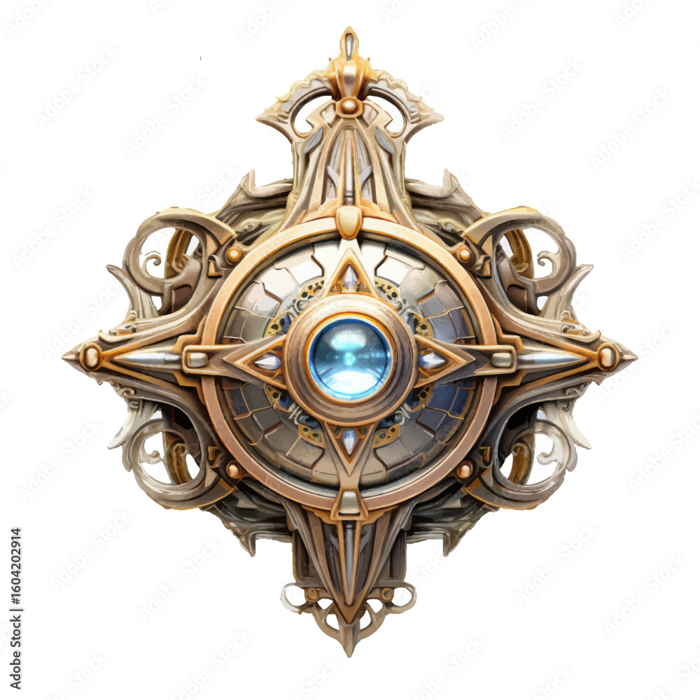 Naklejka premium gold silver amulet