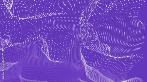 a purple background with a white dotted line pattern