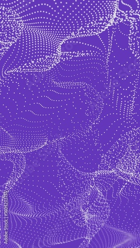a purple background with white dots and lines