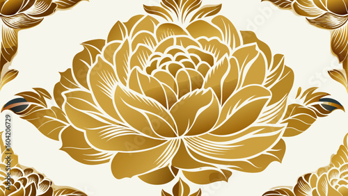peony flower golden pattern wallpapers isolated white backgrounds for floral wallpaper the bedroom, patterned fills, webs pages, surface textures, books covers, fabrics printing papers,anniversary, 