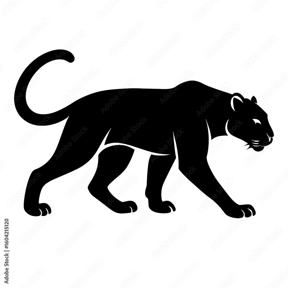 Obraz premium Leopard silhouette of a illustration vector style