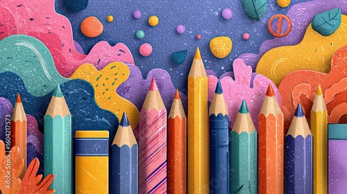 Back to school poster design, education theme, learning promotion, academic start concept, student return, colorful art